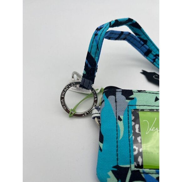 Vera Bradley Womens Zip ID Case & Lanyard Camofloral Key Ring & ID Clip 3296 - Picture 3 of 6